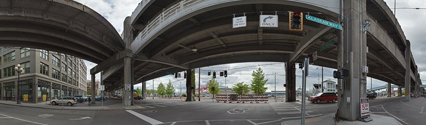 Alaskan Way Viaduct at Columbia St (360-Megapixels), Seattle WA