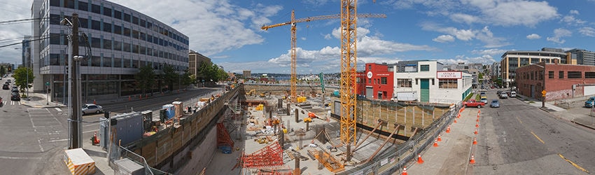 Construction at 9th & Republican, South Lake Union, Seattle WA