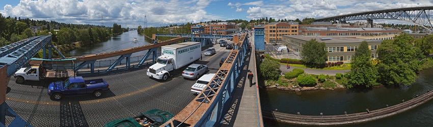 Above the Fremont Bridge, Seattle WA