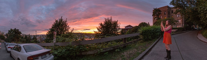 Summer Sunset View from Capitol Hill, Seattle WA
