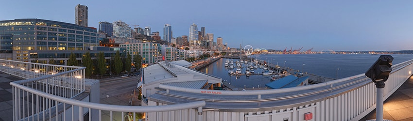 Sunset, Bell St Terminal at Pier 66, Seattle WA