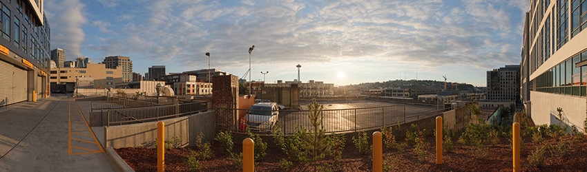 Summer Evening Sun, Amazon Phase V Building Loading Dock, South Lake Union, Seattle