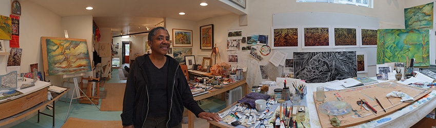 Artist Barbara Earl Thomas in her Studio