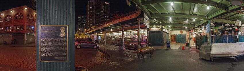 Nighttime at the Pike Place Market, Seattle WA