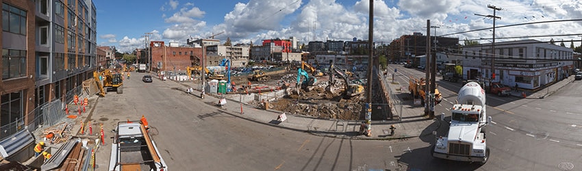 Construction, 10th Ave & Union, Capitol Hill, Seattle WA