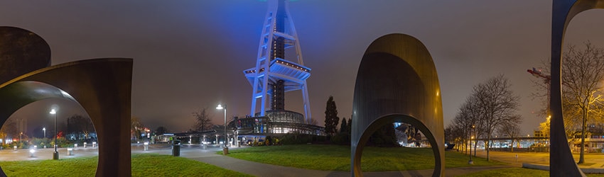 Space Needle, Seahawks Tribute Lighting, Seattle WA