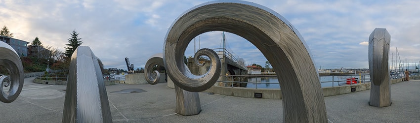 Salmon Waves Sculpture, Ballard Locks, Seattle WA