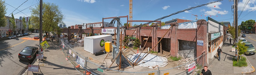 Construction Site, Harvard & Pine St, Capitol Hill, Seattle WA