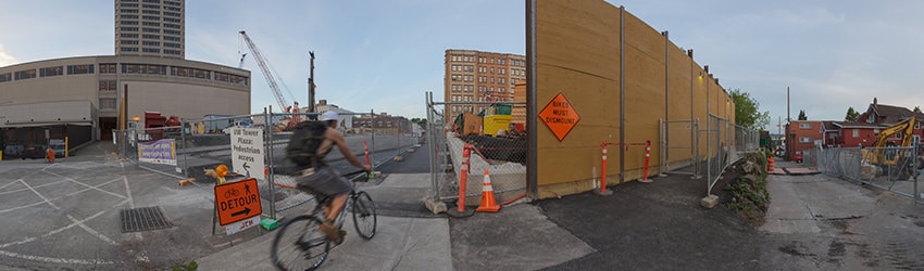 Station Construction at 43rd St & Brooklyn Ave, University District, Seattle WA