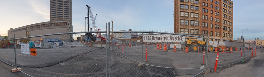 Station Construction, 43rd St & Brooklyn Ave, University District, Seattle WA