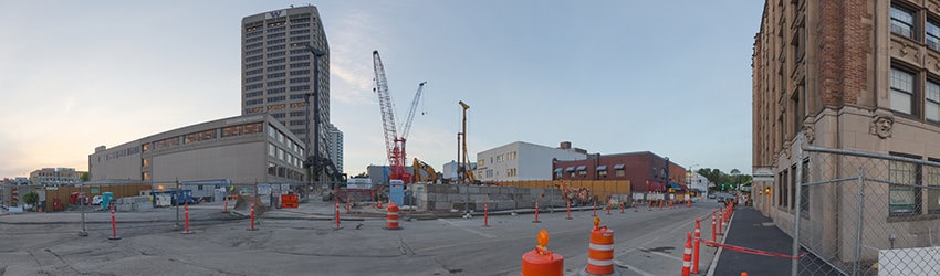 Station Construction at 43rd St & Brooklyn Ave, University District, Seattle WA