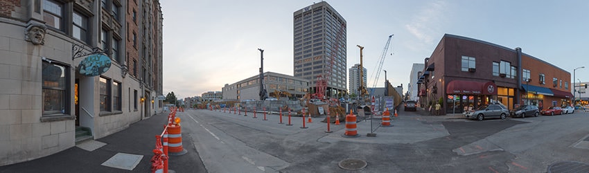 University Station Construction, 43rd St & Brooklyn, Seattle WA