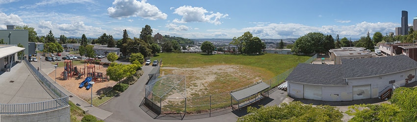 Overlooking Yesler Terrace Playfield, Seattle WA