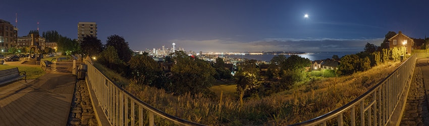 Kerry Park Full Moon, Queen Anne, Seattle WA