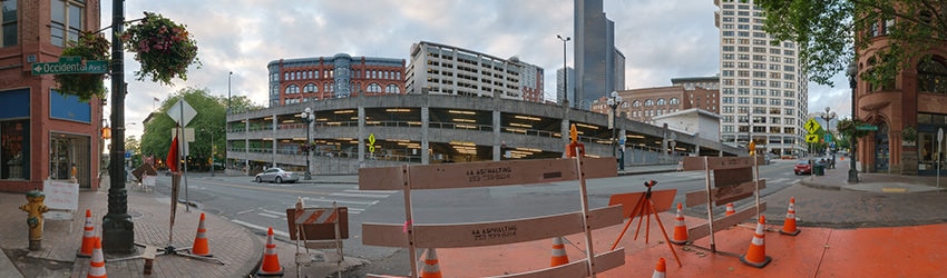 Occidental Ave & Yesler Way, Pioneer Square, Seattle WA