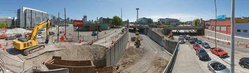 Mercer St & Broad St, South Lake Union, Seattle WA