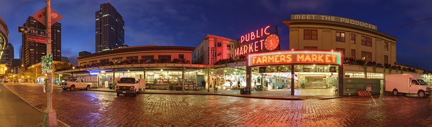 Dawn at the Pike Place Market, Seattle WA