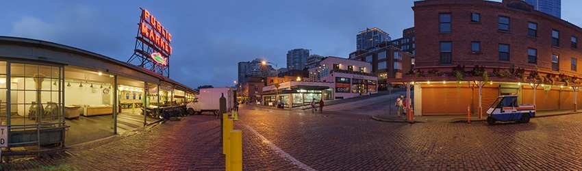 Dawn at the Pike Place Market, Seattle WA