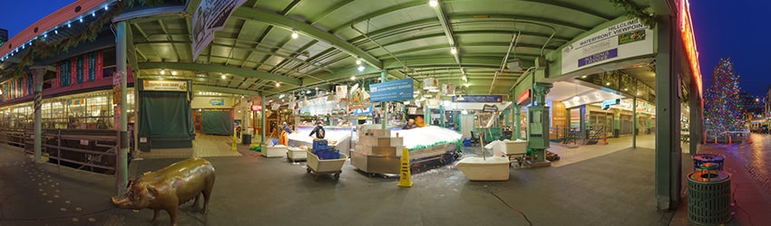 Dawn at the Pike Place Market, Seattle WA