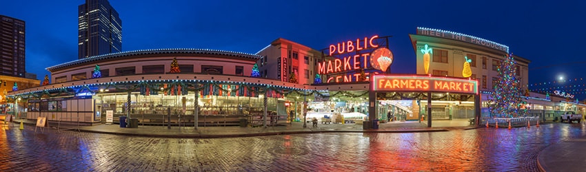 Dawn at the Pike Place Market, Seattle WA