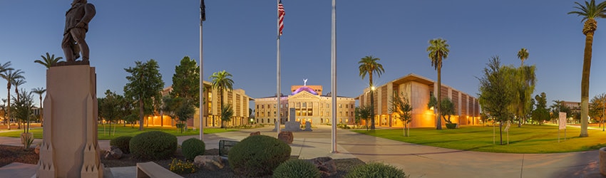Dawn at the Arizona State Capitol, Phoenix AZ