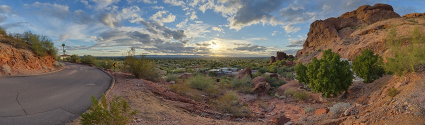 View from Red Rock Drive, Camelback Mountain, Phoenix AZ