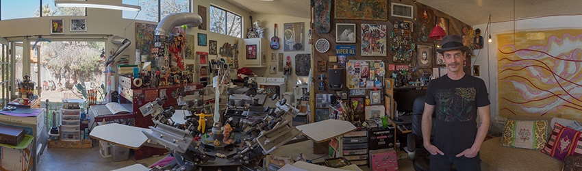 Artists Thaddeus Mace Wike & Yuko Yabuki in their Studio, Tempe AZ