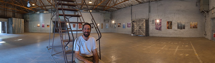 Artist Eden McNutt at the Icehouse Gallery, Phoenix AZ