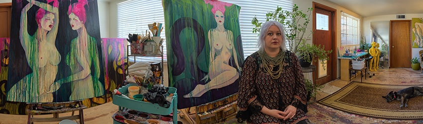 Artist Tara Sharpe in her Studio, Phoenix AZ