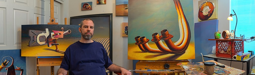 Artist Jason Hugger in his Studio, Phoenix AZ