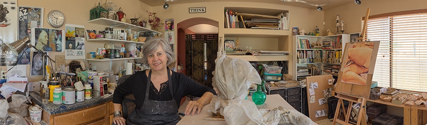 Artist Constance McBride in her Studio, Phoenix AZ