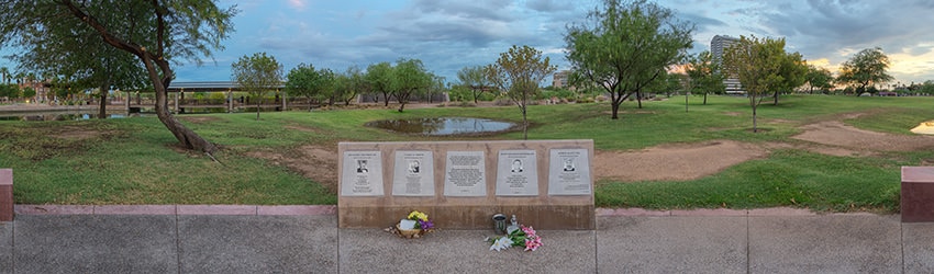 News Helicopter Crash Memorial, Steele Indian School Park, Phoenix AZ
