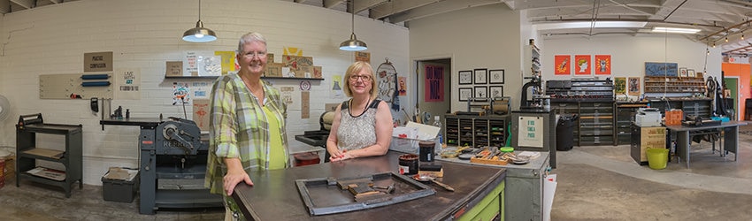 Letterpress Printers Nancy Hill & Beverly Wolfe, Phoenix AZ