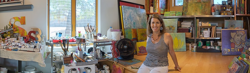 Artist Sara Becker in her Studio, Phoenix AZ