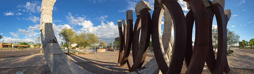 Sculpture at Central & Camelback Transit Center, Phoenix AZ