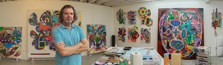 Artist Bill Dambrova in his Studio, Phoenix AZ