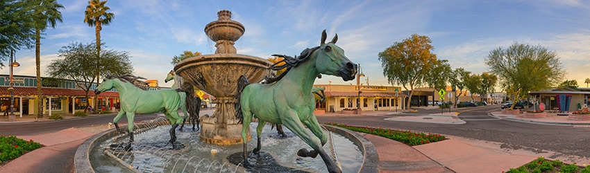 Bronze Horse Fountain by Bob Parks, Scottsdale AZ