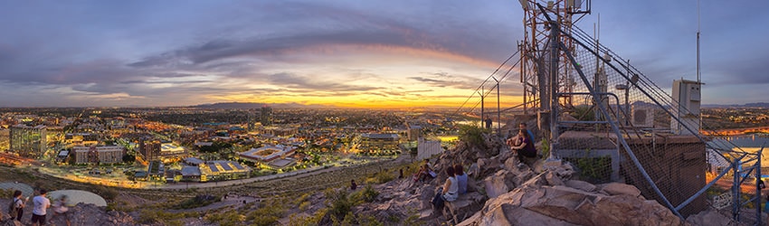 Sunset View from Top of Tempe Butte, Tempe AZ