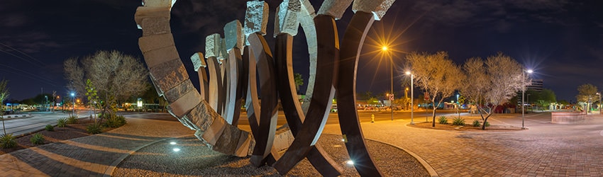 Sculpture at Central & Camelback Transit Center, Phoenix AZ