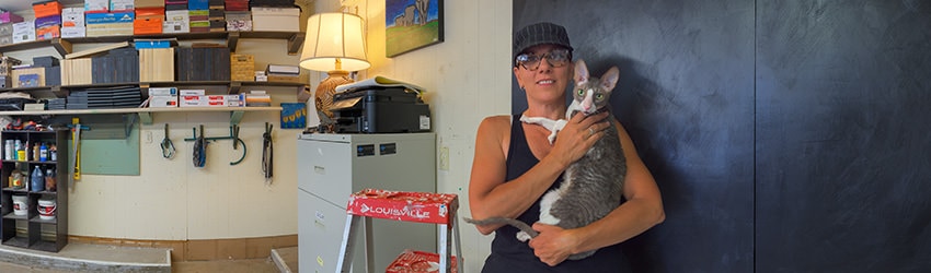 Artist Michelle Micalizzi in Her Studio, Cave Creek AZ