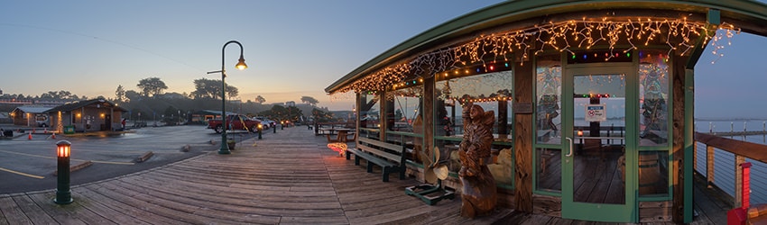 December Sunset, Harbor Boardwalk, Bandon OR