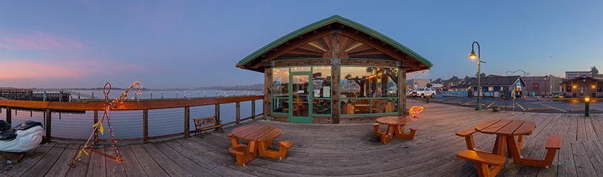 Harbor Boardwalk at Sunset, Bandon OR