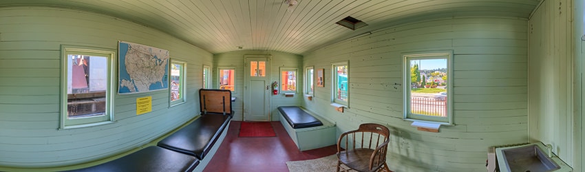 Caboose Interior, Oregon Coast Historical Railway Museum, Coos Bay OR