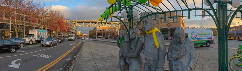 People Waiting for the Interurban, Fremont, Seattle WA