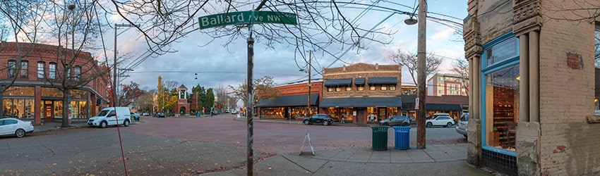 22nd Ave NW & Ballard Ave, Ballard, Seattle WA