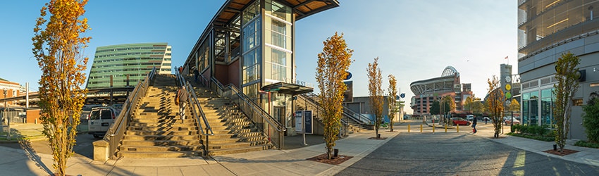 Weller St Bridge at King St Station, Pioneer Square, Seattle WA