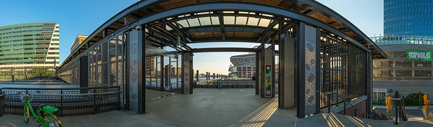 Weller St Bridge at King St Station, Pioneer Square, Seattle WA