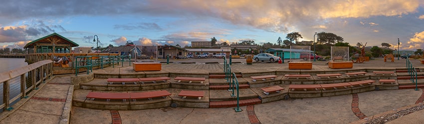 Sunset at Port of Bandon Harbor Boardwalk, Bandon OR