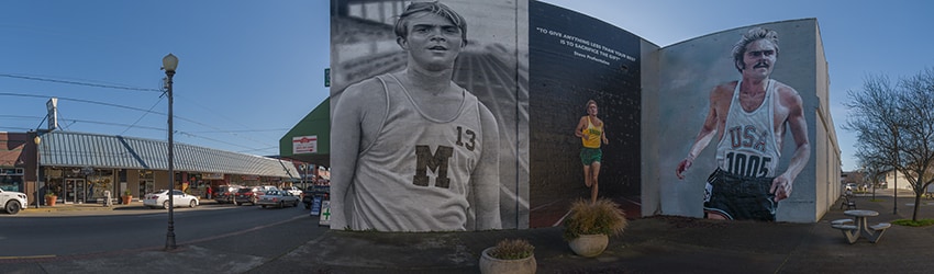 Steve Prefontaine Murals, S Broadway, Coos Bay OR