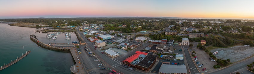 Over Bandon Harbor at Sunset, Bandon OR